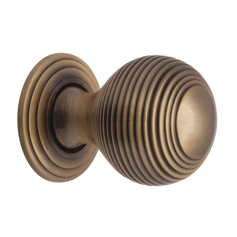 Reeded Cabinet Knob with Base