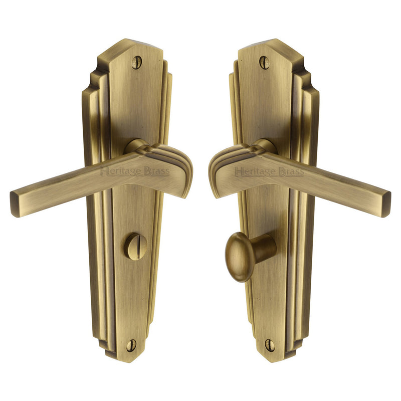 Heritage Brass Waldorf Door Handle on Plate