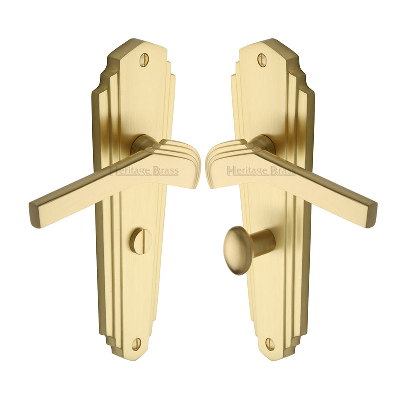 Heritage Brass Waldorf Door Handle on Plate