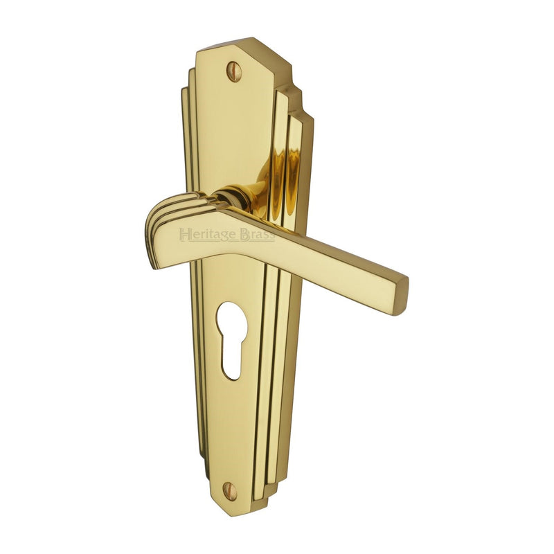 Heritage Brass Waldorf Door Handle on Plate