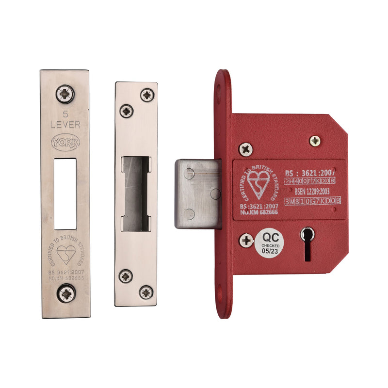 York British Standard 5 Lever Deadlock 2 1/2"