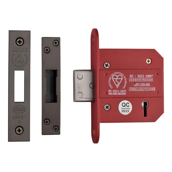 York British Standard 5 Lever Deadlock 3"