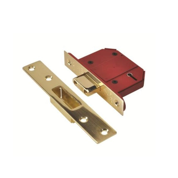 Union StrongBOLT 2100 British Standard BS3621 5 Lever Deadlock - 68mm (2.5") Case - 45mm Backset - Stainless Steel