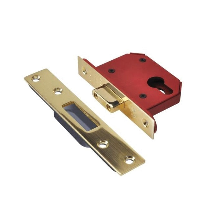 Union StrongBOLT 21EUS Euro Deadlock - 81mm (3") Case - 57mm Backset - Brass