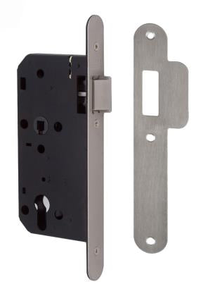 Union 2C24 DIN Style Euro Nightlatch with Radius Forend - 83mm Case - 55mm Backset - SSS