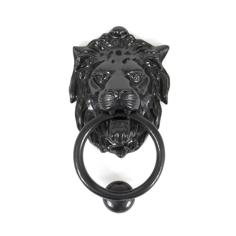 From The Anvil Lion's Head Door Knocker - Black