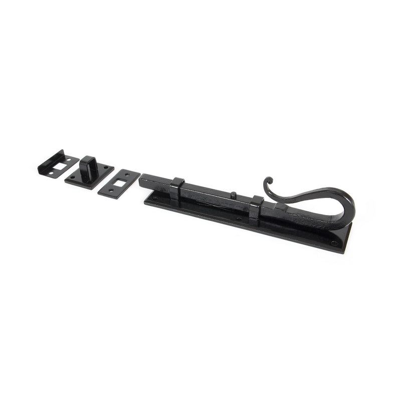 From The Anvil Shepherd's Crook Door Bolt - 8" - Black