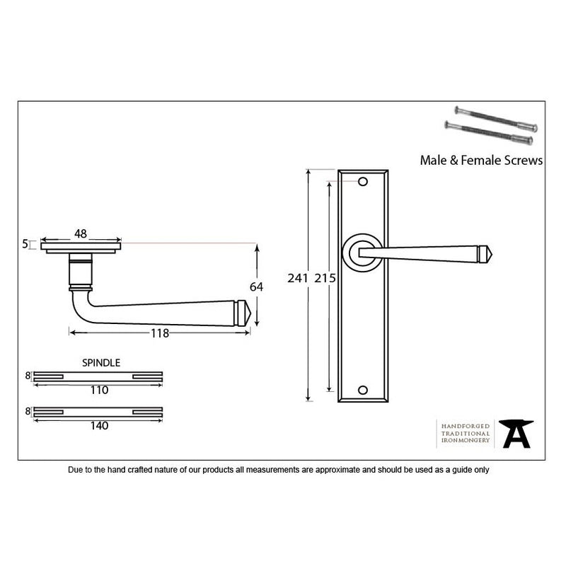 From The Anvil Avon Large Latch Handles - Black