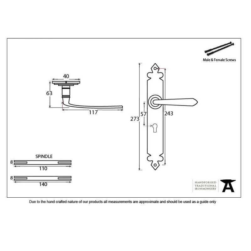 From The Anvil Cromwell Lock Handles - Black