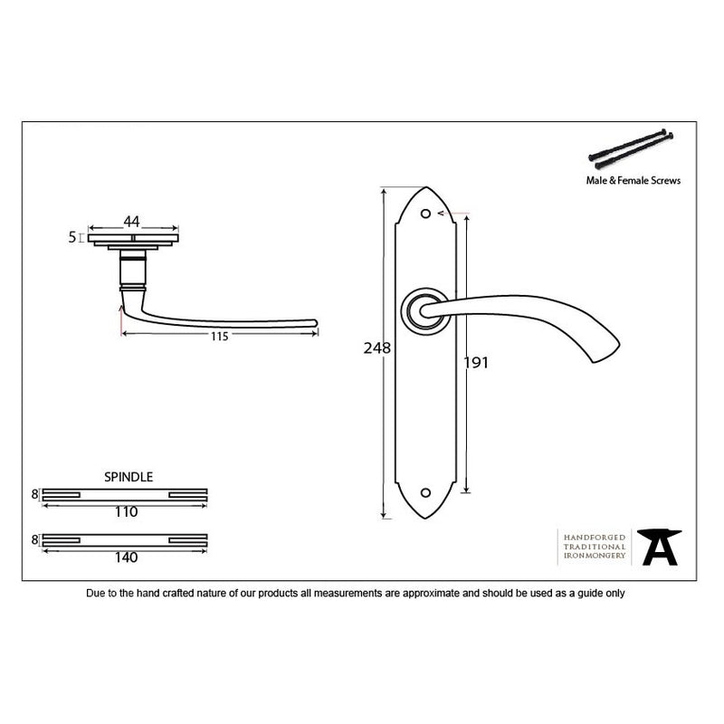 From The Anvil Gothic Curved Latch Handles - Black