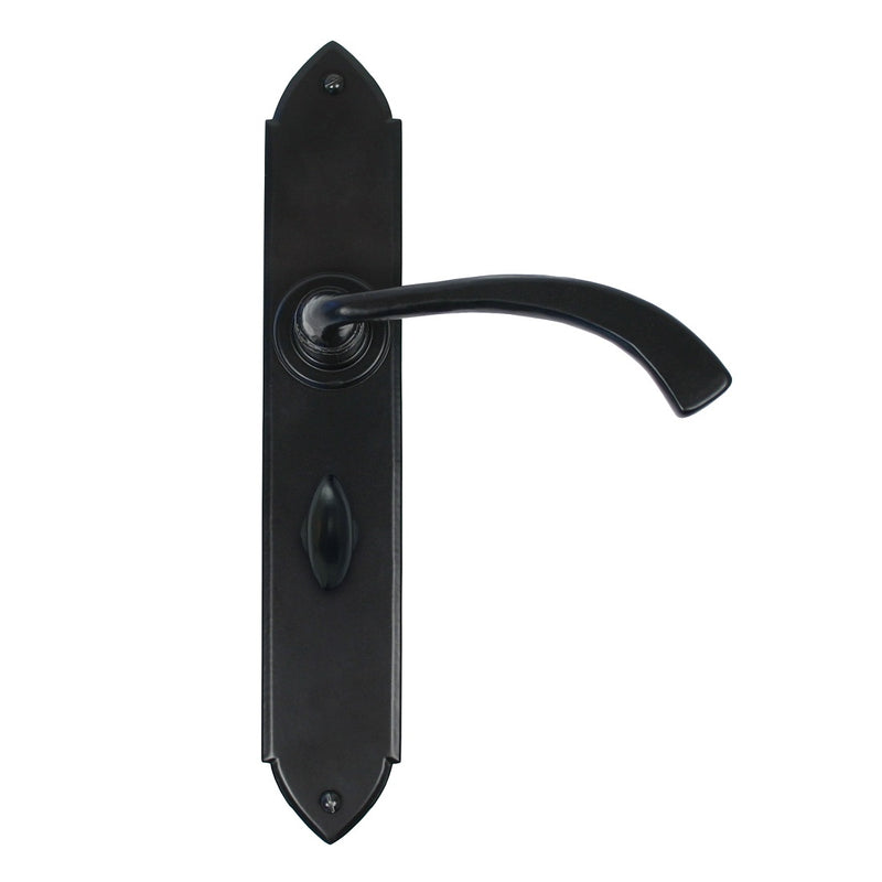 From The Anvil Gothic Curved Bathroom Handles - Black