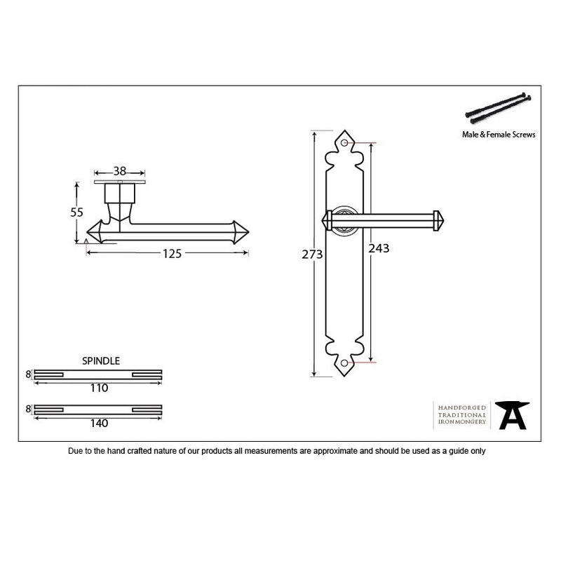 From The Anvil Tudor Latch Handles - External Beeswax