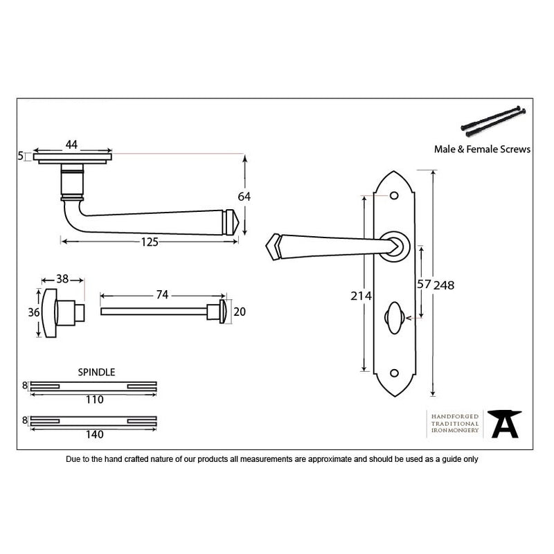 From The Anvil Gothic Bathroom Handles - Black