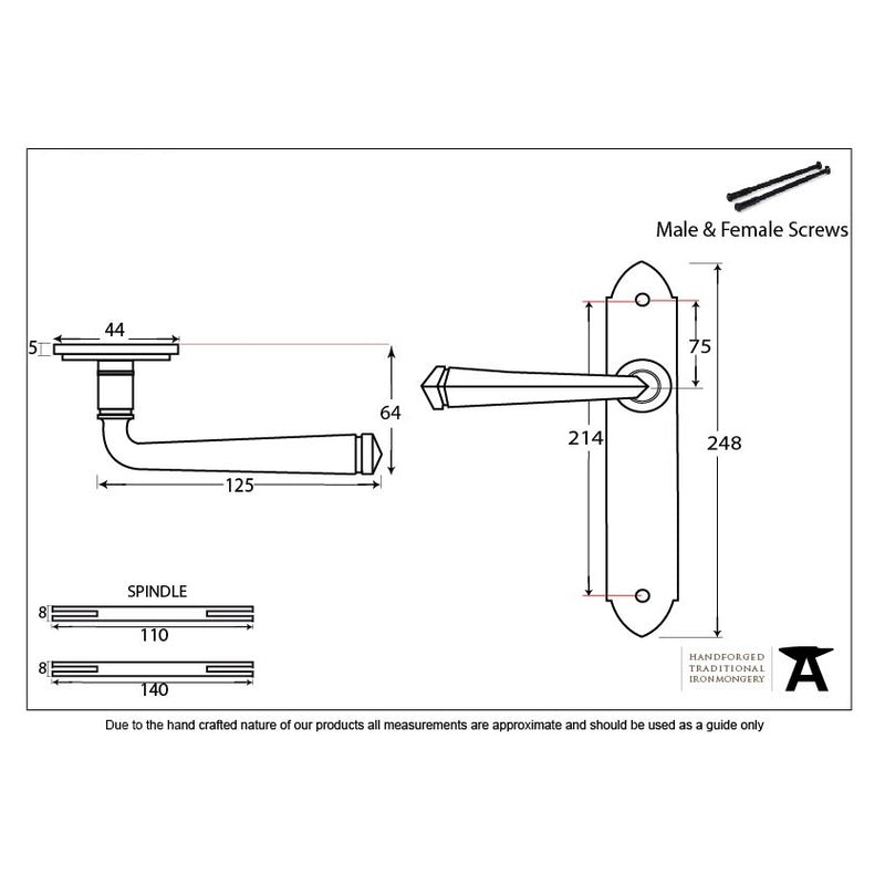 From The Anvil Gothic Latch Handles - Black