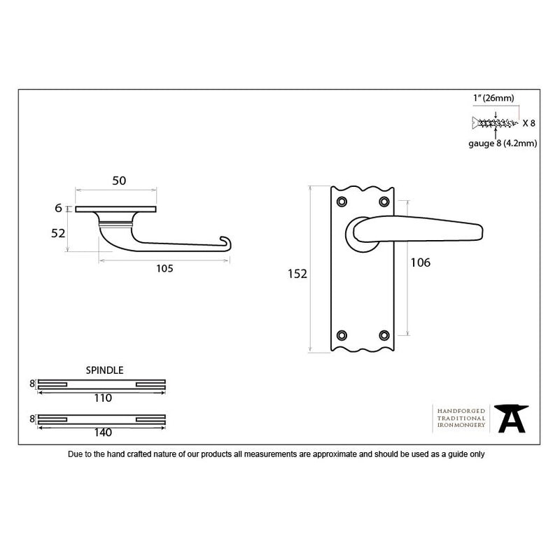 From The Anvil Oak Latch Handles - Black