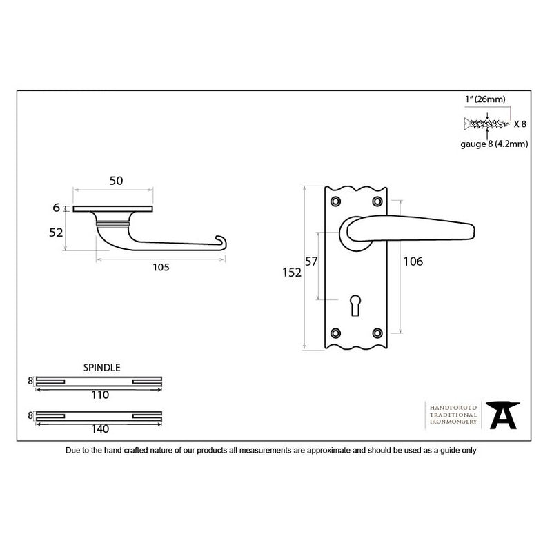 From The Anvil Oak Lock Handles - Black