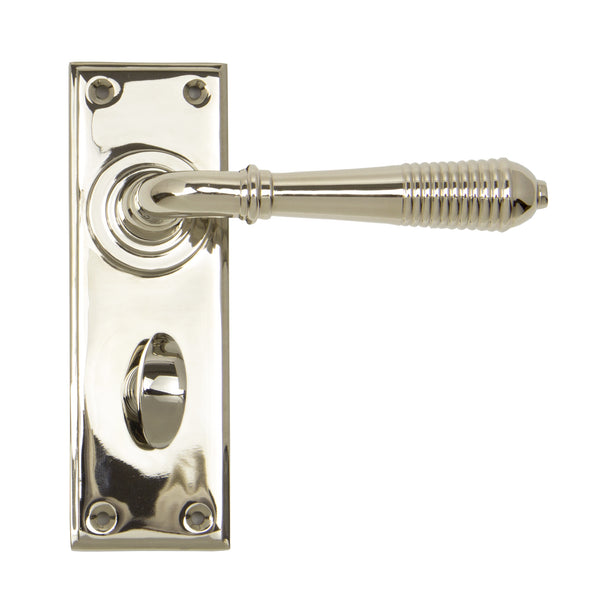 From The Anvil Reeded Bathroom Handles - Polished Nickel