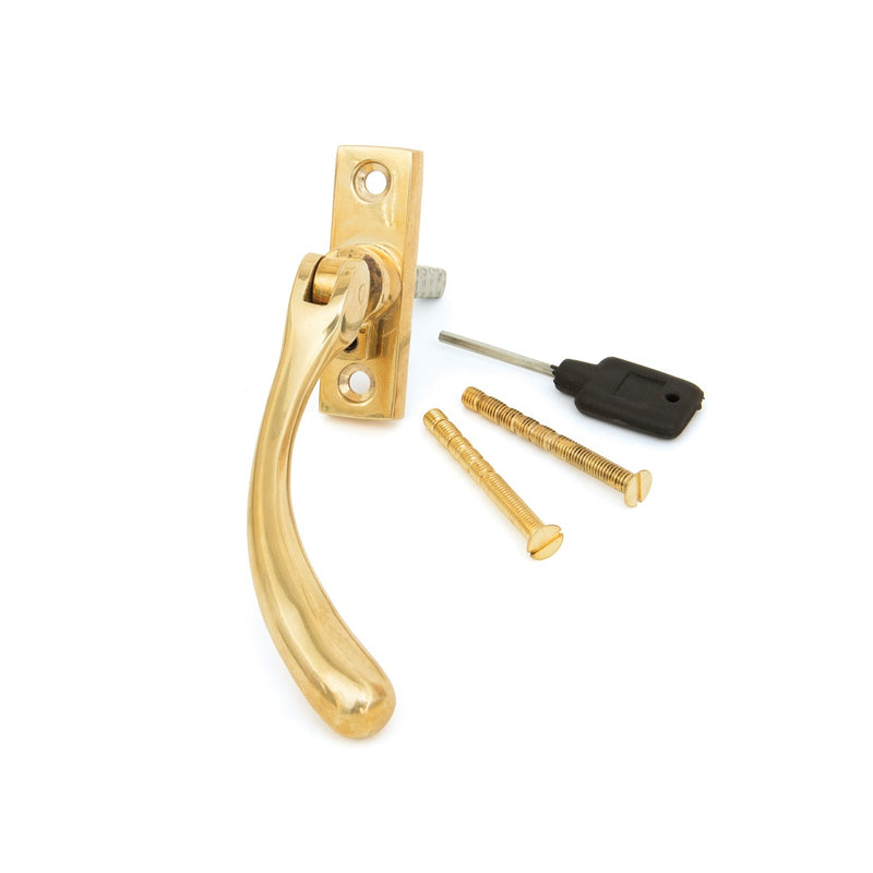 From The Anvil Peardrop Slim Espagnolette Fastener RH - Polished Brass