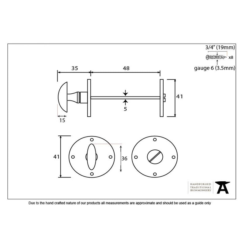 From The Anvil Round Bathroom Thumbturn - Bronze