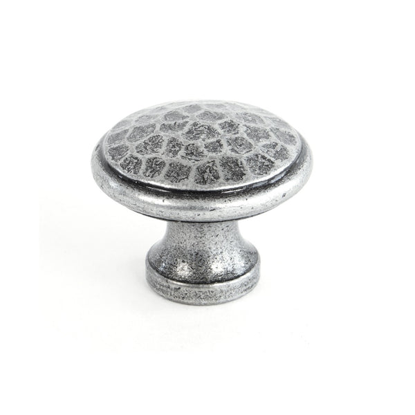 From The Anvil Medium Beaten Cupboard Knob - Pewter