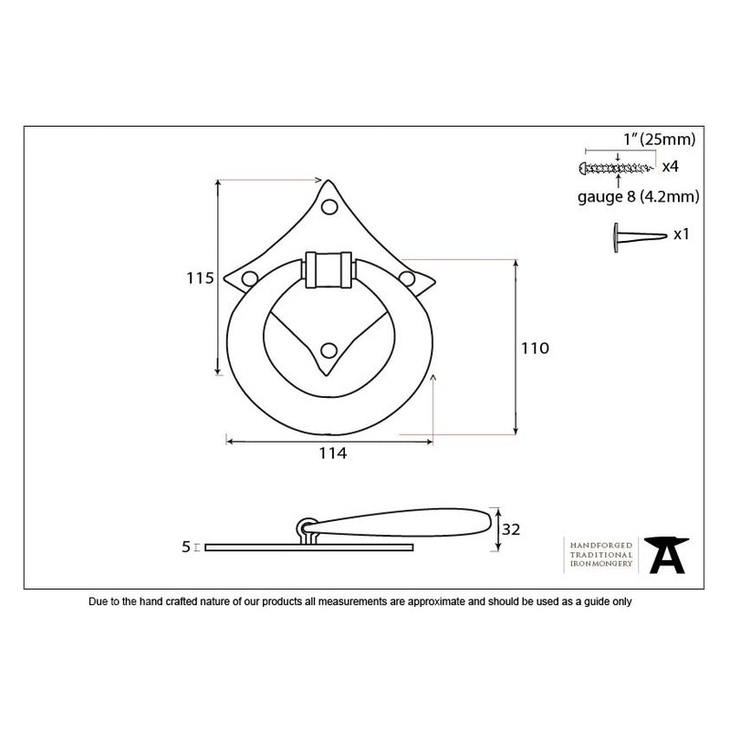 From The Anvil Ring Door Knocker - Pewter