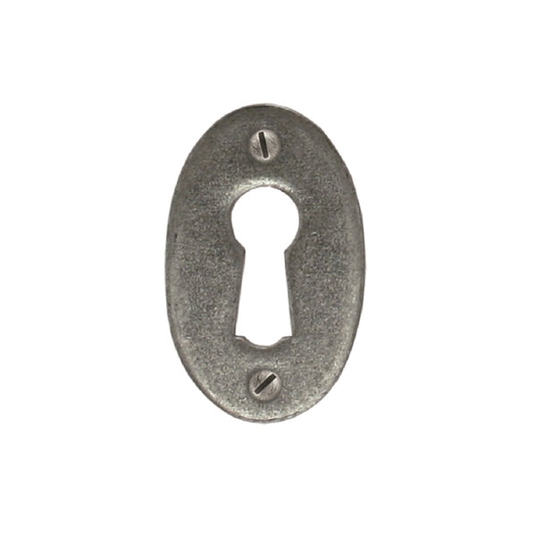 From The Anvil Blacksmith Lever Key Oval Escutcheon - Pewter