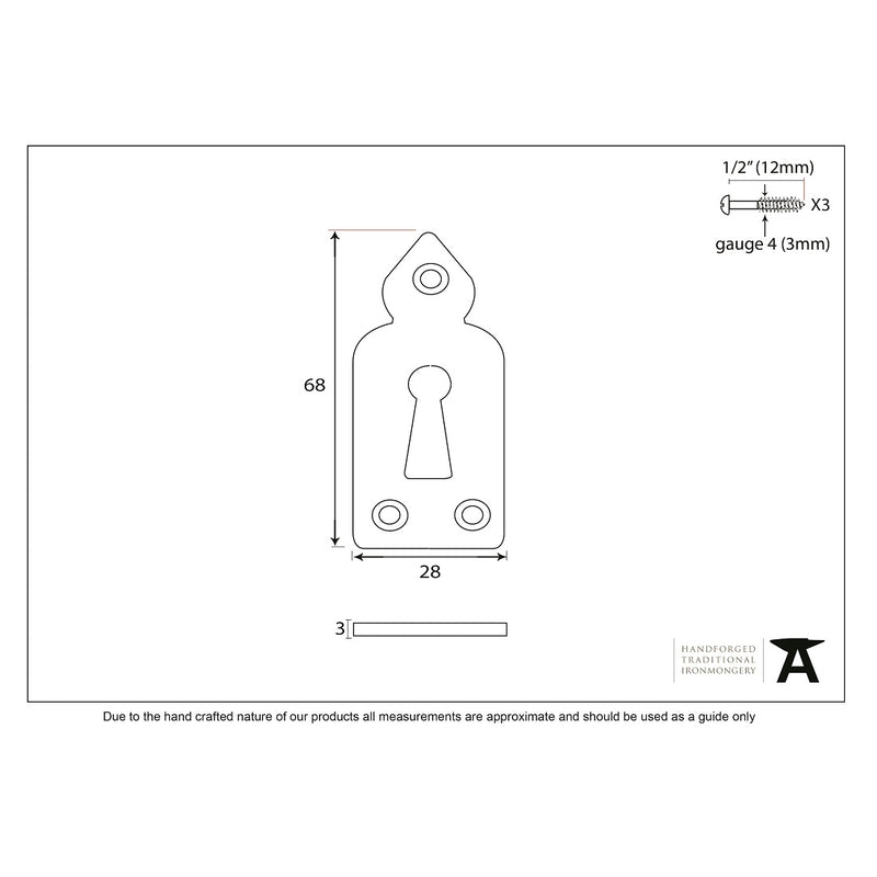 From The Anvil Gothic Lever Key Escutcheon - Black