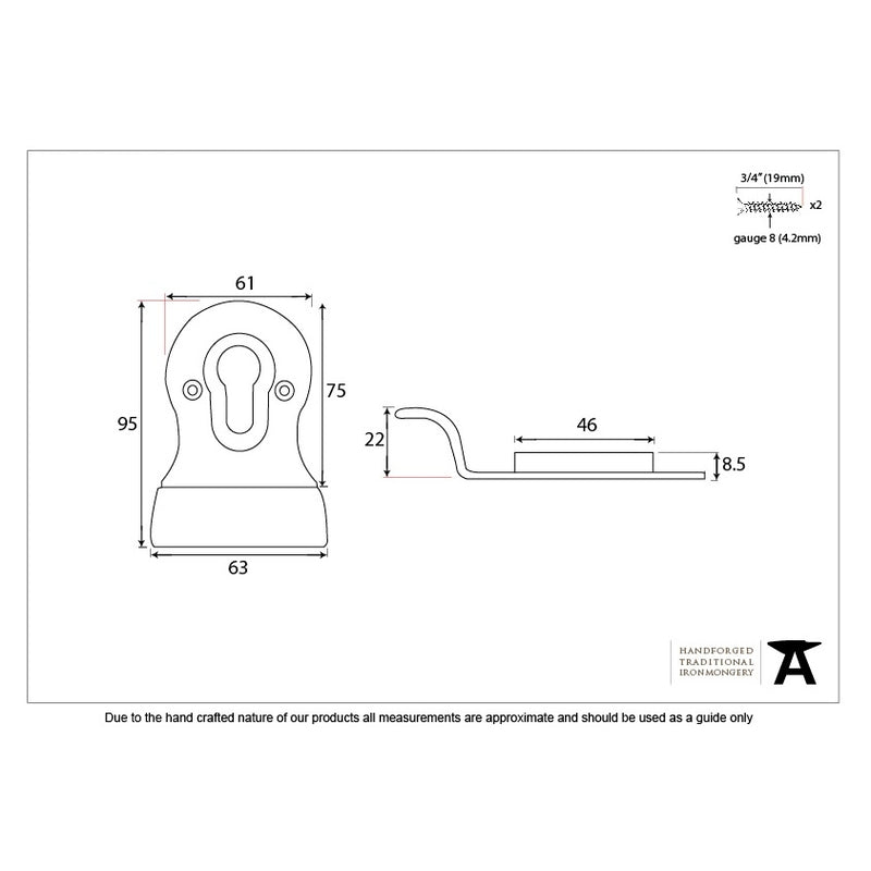 From The Anvil Blacksmith Euro Door Pull - Black