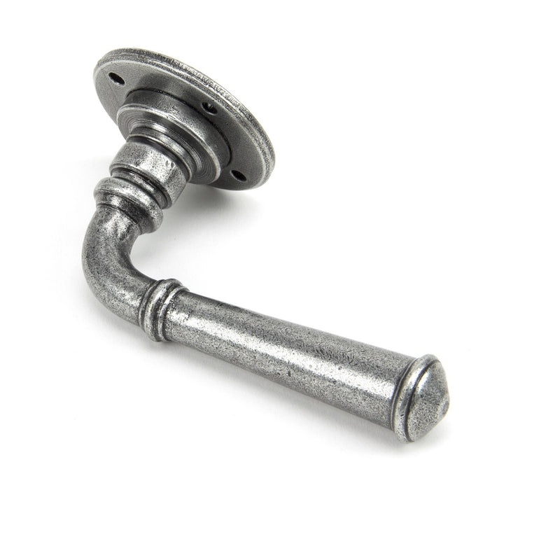 From The Anvil Regency Lever Handles on Round Rose - Pewter