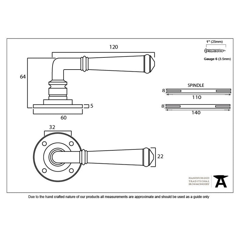 From The Anvil Regency Lever Handles on Round Rose - Pewter