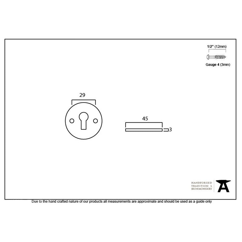 From The Anvil Regency Lever Key Escutcheon - Pewter