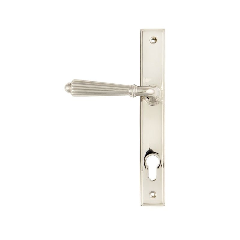 From The Anvil Hinton 92pz Slimline Lever Euro Handles For Multi-Point Locks - Polished Nickel