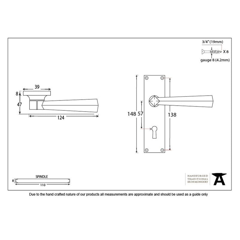 From The Anvil Straight Lock Handles - Black