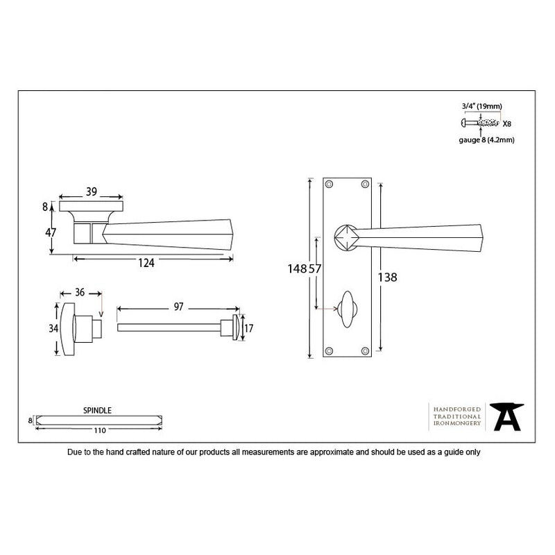 From The Anvil Straight Bathroom Handles - Black