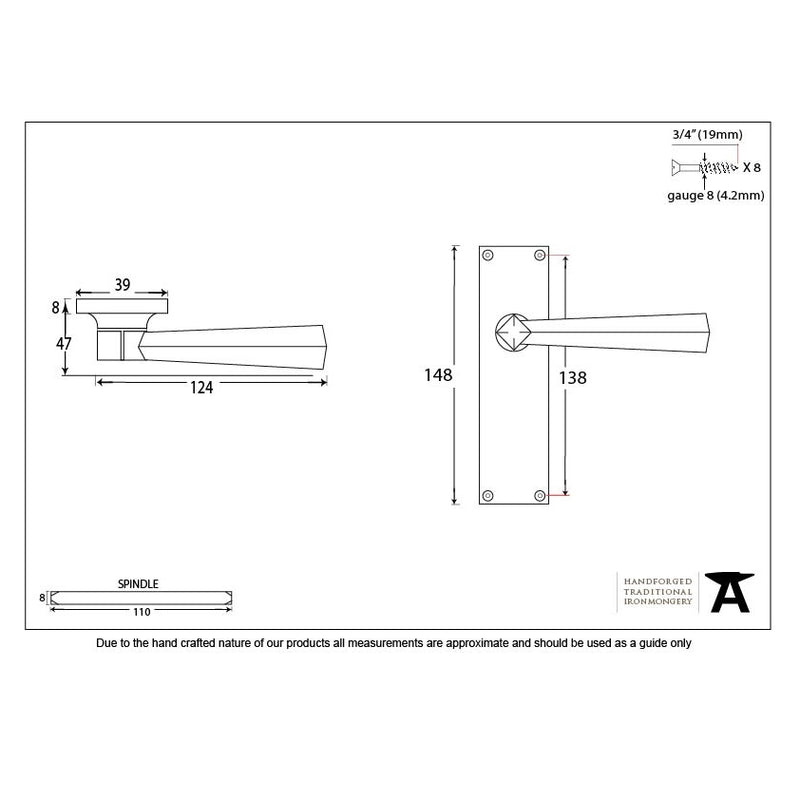 From The Anvil Straight Latch Handles - Beeswax