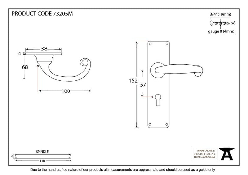 From The Anvil Classic Lock Handles - Black