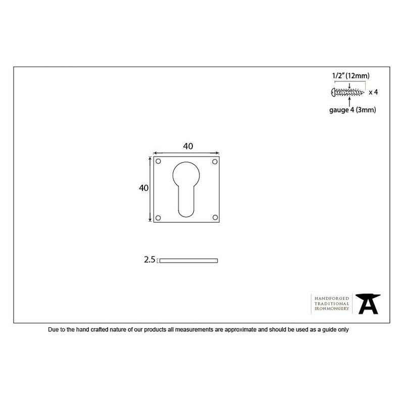 From The Anvil Avon Euro Profile Escutcheon - Pewter