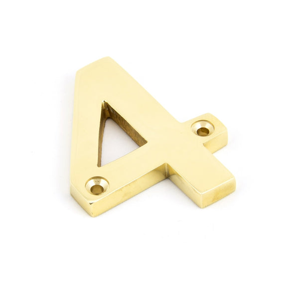 From The Anvil Numeral '4' - Polished Brass