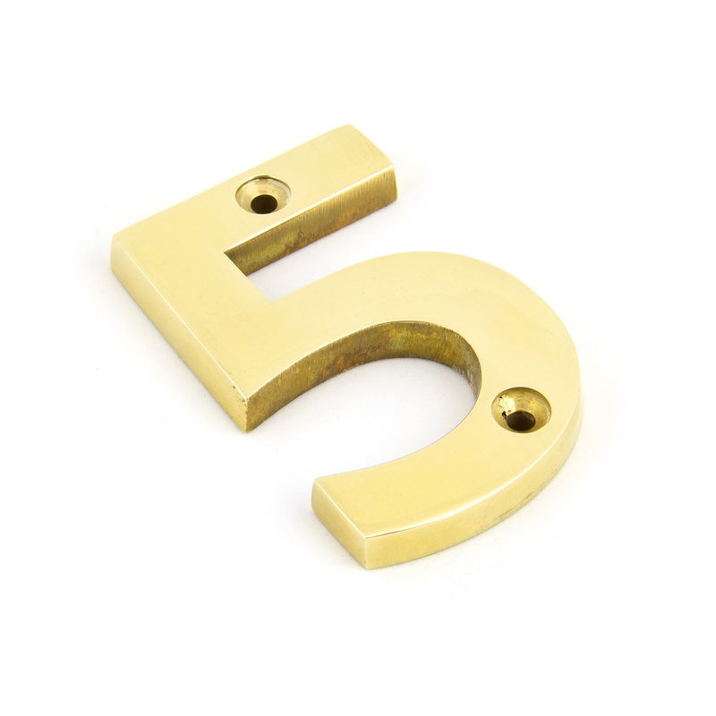 From The Anvil Numeral '5' - Polished Brass