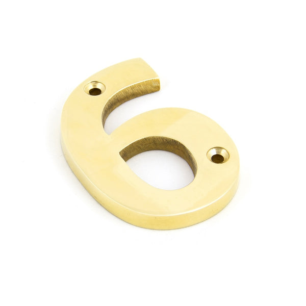 From The Anvil Numeral '6' - Polished Brass