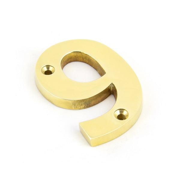 From The Anvil Numeral '9' - Polished Brass