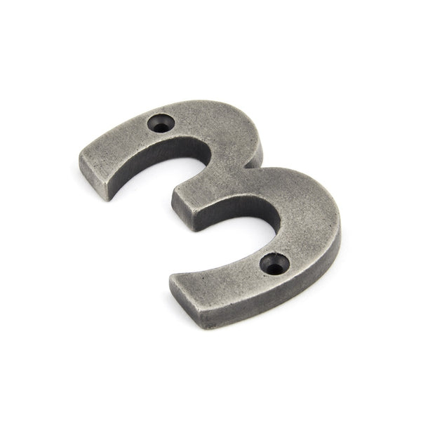 From The Anvil Numeral '3' - Antique Pewter