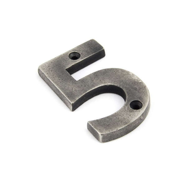 From The Anvil Numeral '5' - Antique Pewter