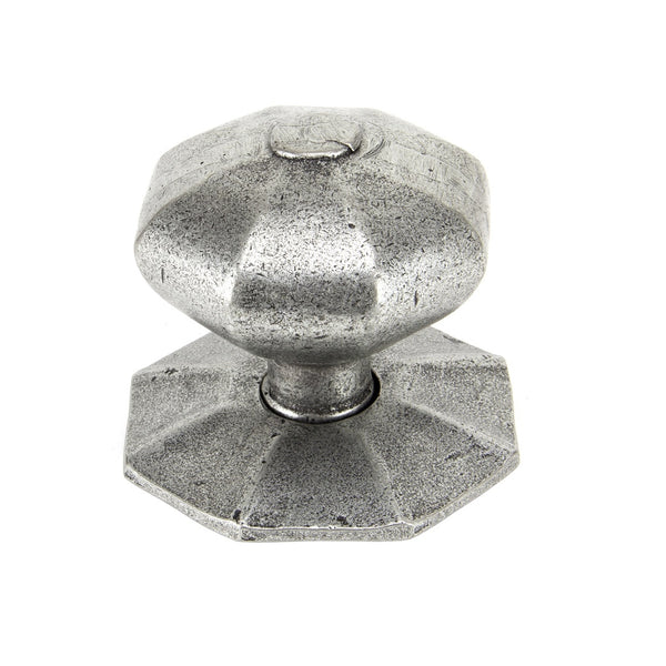 From The Anvil Octagonal External Centre Door Knob - Pewter