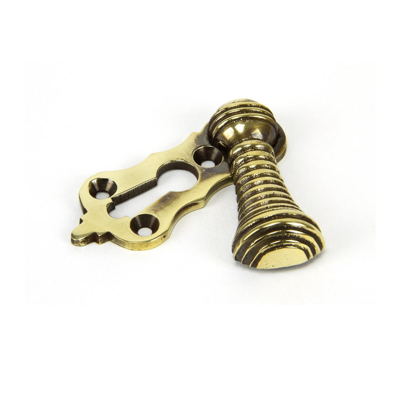 From The Anvil Beehive Lever Key Covered Escutcheon - Aged Brass