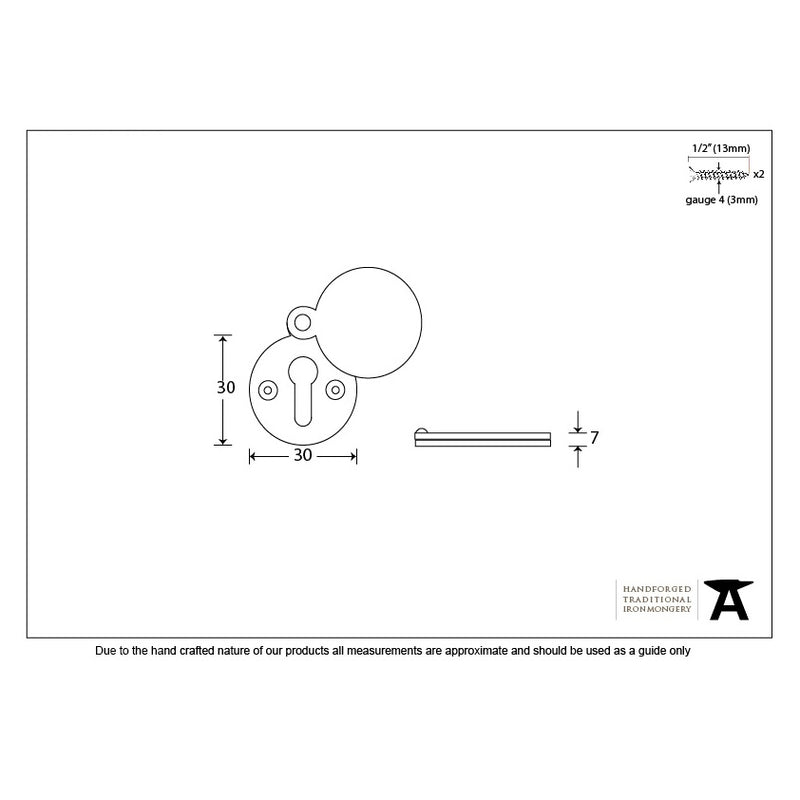 From The Anvil Round Lever Key Covered Escutcheon - Polished Brass