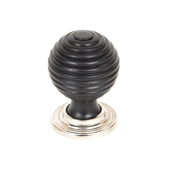 From The Anvil Large Beehive Cabinet Knob - Ebony and Polished Nickel