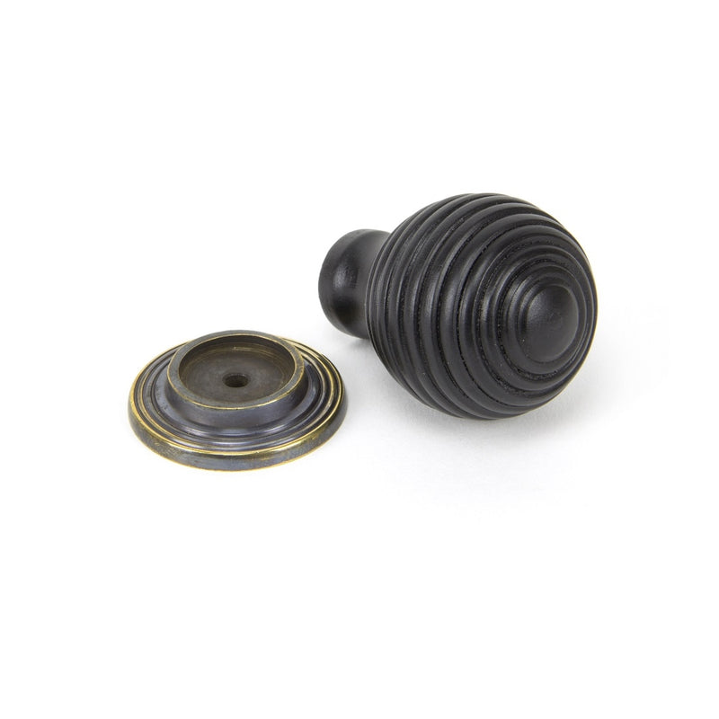 From The Anvil Large Beehive Cabinet Knob - Ebony and Aged Brass