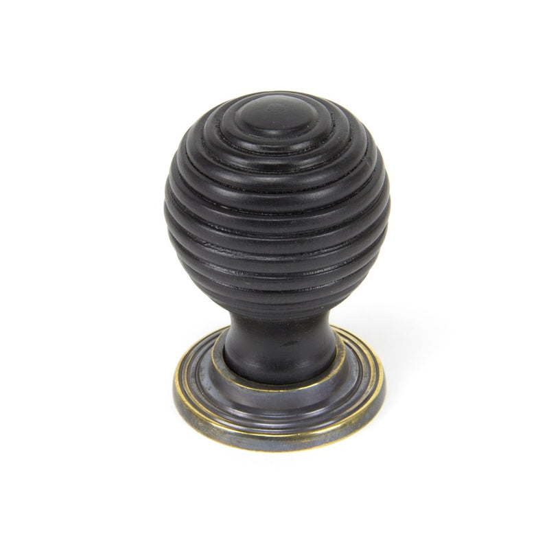 From The Anvil Large Beehive Cabinet Knob - Ebony and Aged Brass