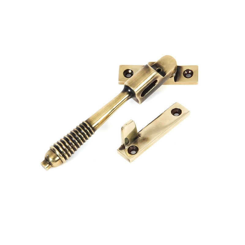 From The Anvil Reeded Night Vent Locking Fastener - Aged Brass